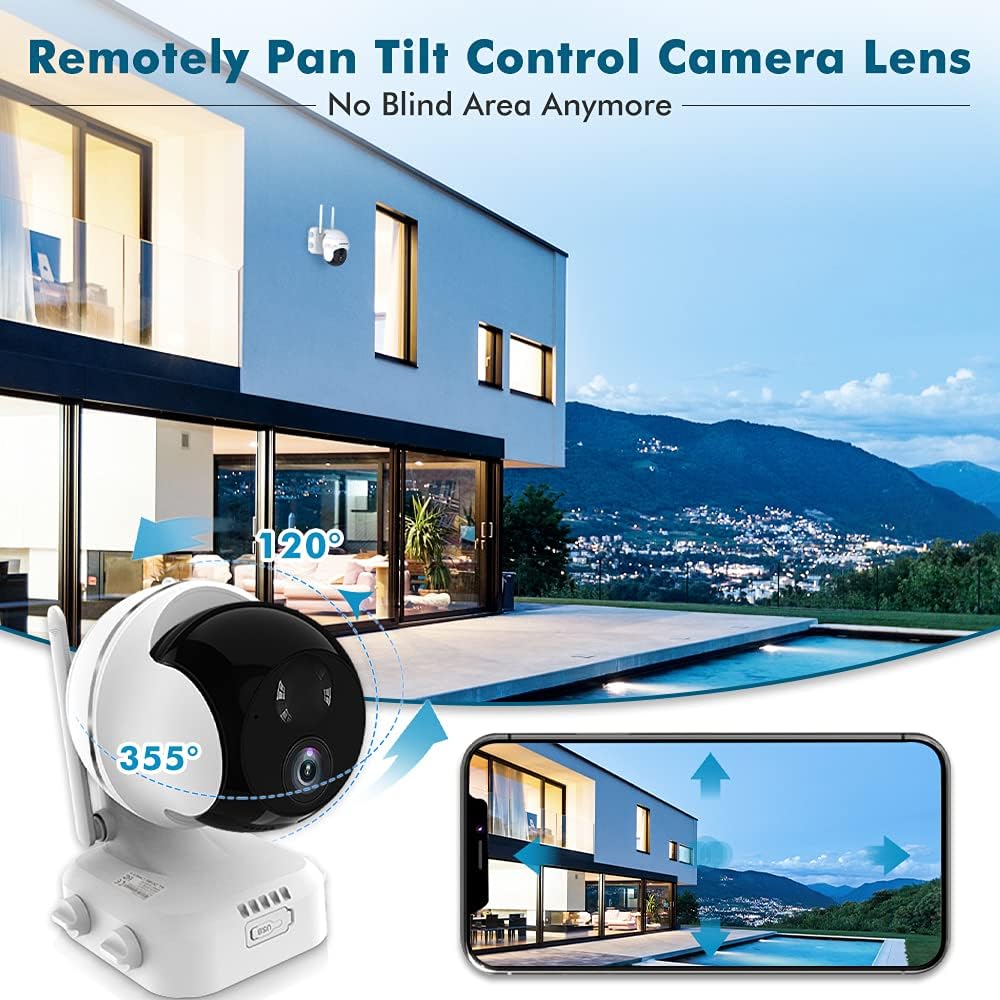 Wireless Outdoor WiFi Pan Tilt 360-degree Solar Security Camera P686505