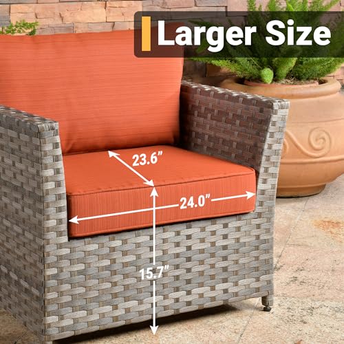 13 Piece Wicker Patio Furniture Set with Rocking Chair and Tea Table B59556