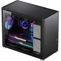 White Mini Micro ATX Tower Computer Case, Aluminum/Steel/Tempered Glass R948798