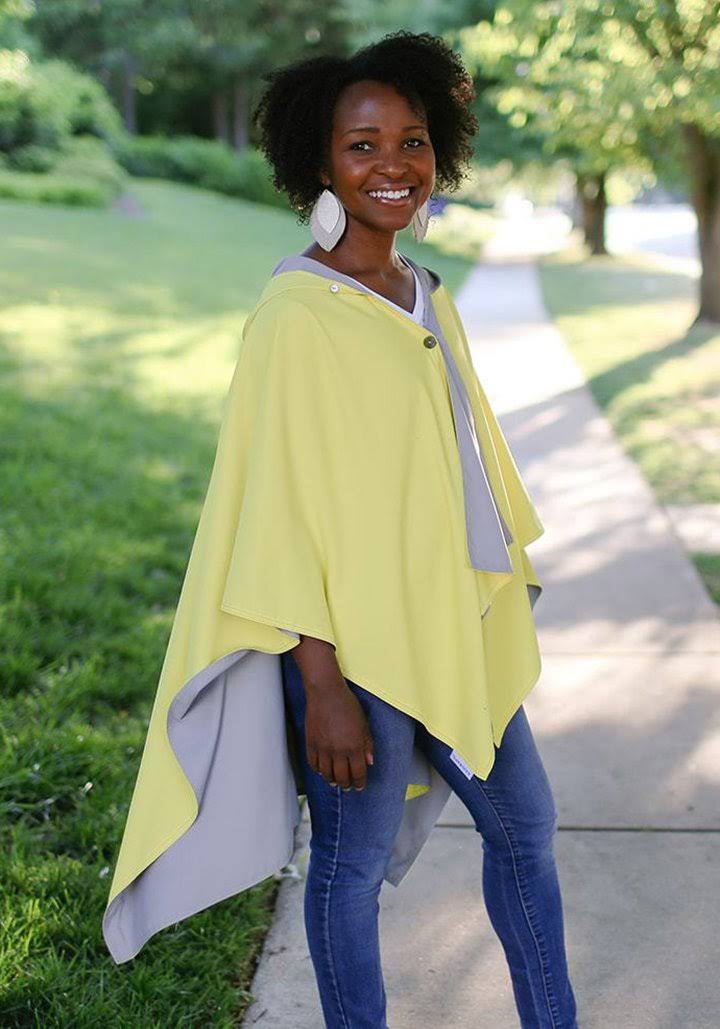 Yellow & Gray Hooded Rainwear Q619