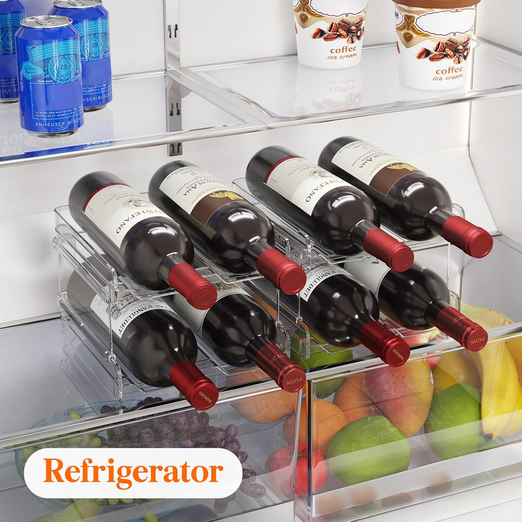 2 Tier Bar Cart with 9 Wine Bottle Racks D824430