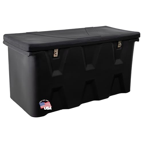 Large Poly Cargo Carrier Utility Storage Bin Box, 23x51x26 Inches, Black W16547