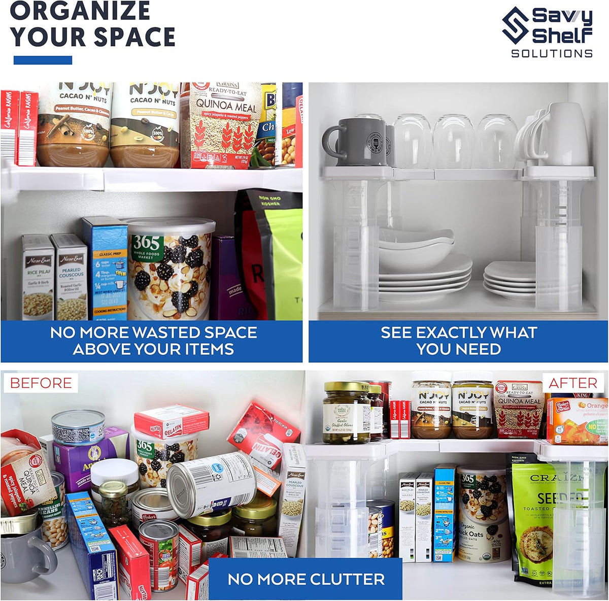Adjustable Pantry Spice Rack & Can Storage Organizer W141770