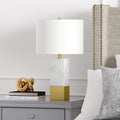 Marble Table Lamp with Fabric Shade V38457