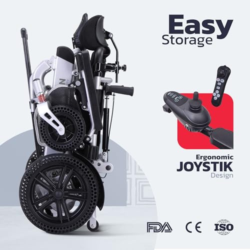 Reclining Foldable Electric Wheelchair with Dual 12AH Lithium Batteries O911