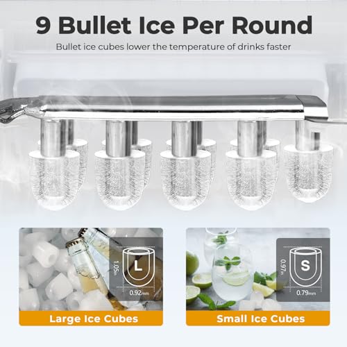 Countertop Ice Maker, 26.5lbs/24h, 2 Sizes of Ice Cube C68240
