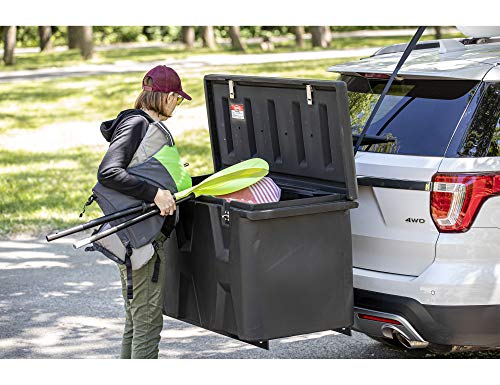 Large Poly Cargo Carrier Utility Storage Bin Box, 23x51x26 Inches, Black W16547