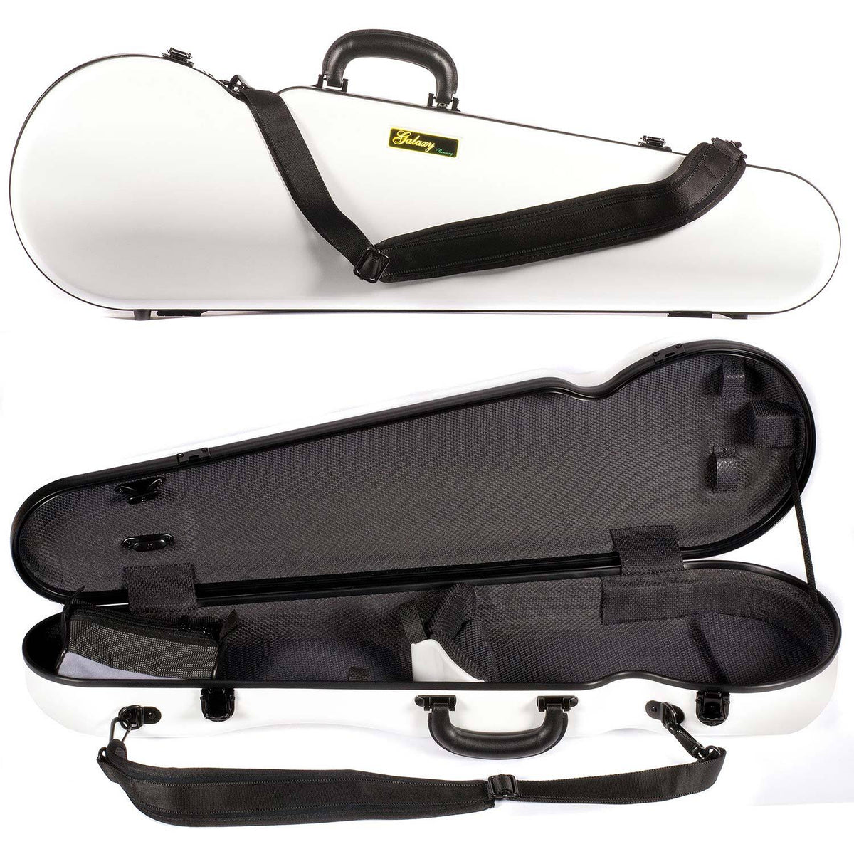 White Shaped Violin Case with Gray Interior O9830
