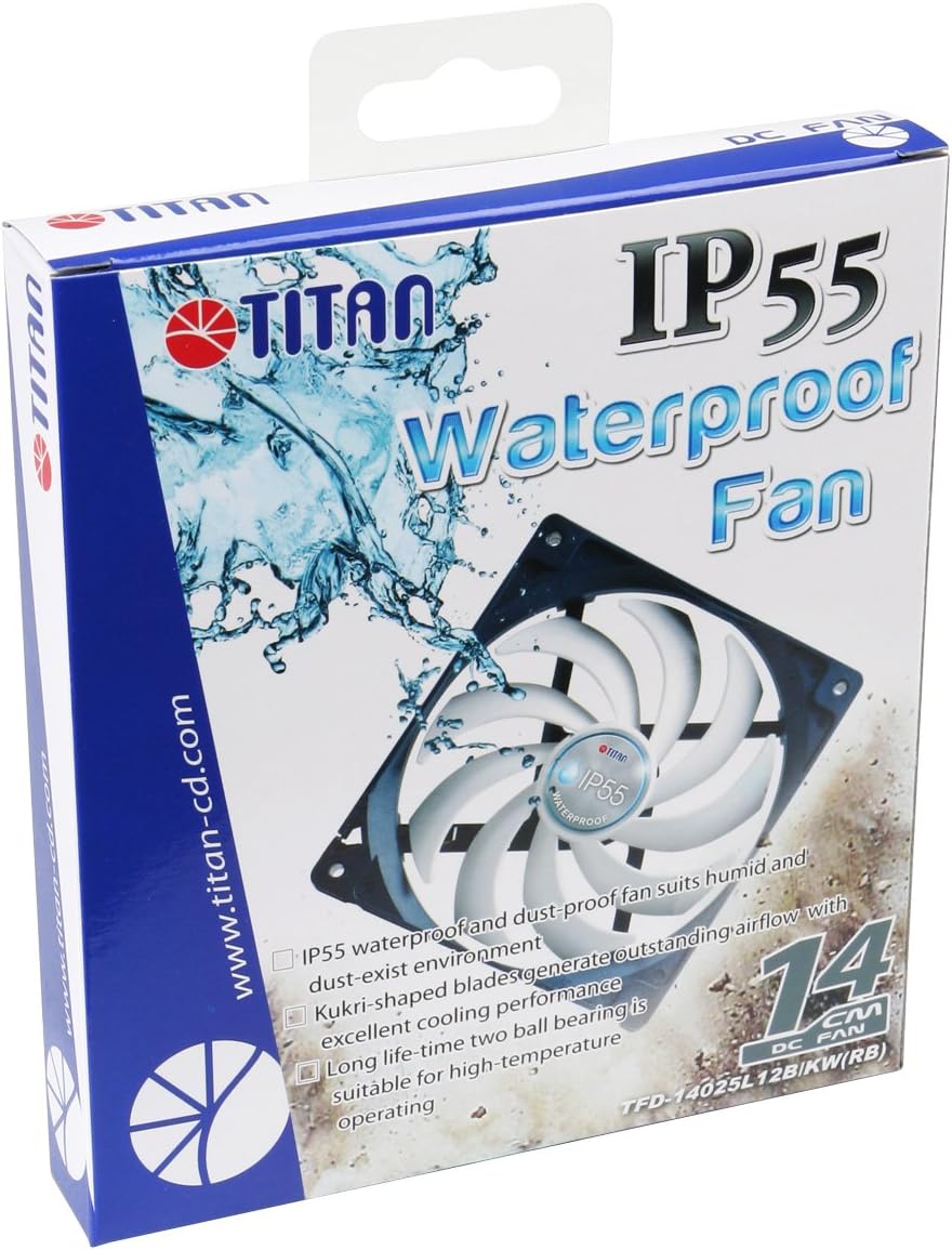 12V DC IP55 Waterproof Dustproof Cooling Fan 140mm 2 Pack Y108796