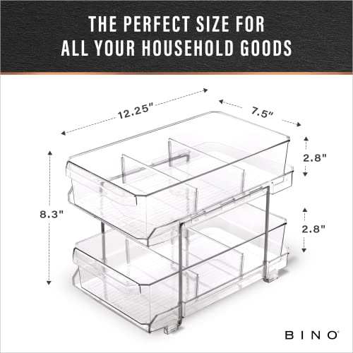 2 Tier Clear Storage Organizer with Dividers N1569