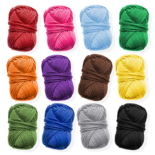 43 Piece Crochet Kit with 9 Crochet Hooks Set and 55 Yards of Yarn, Canvas Tote Bag S428