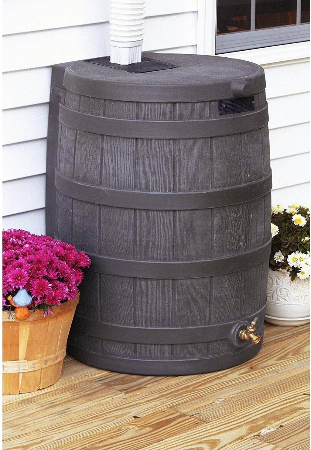 50 Gallon Plastic Rain Barrel with Brass Spigot (5 Pack) V4075