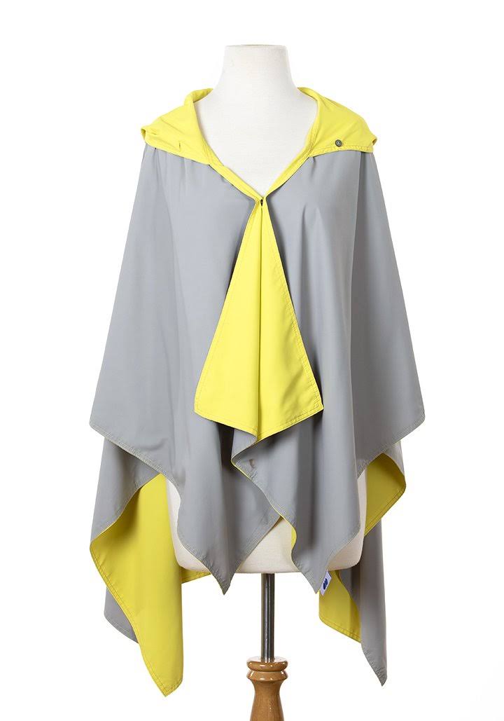 Yellow & Gray Hooded Rainwear Q619