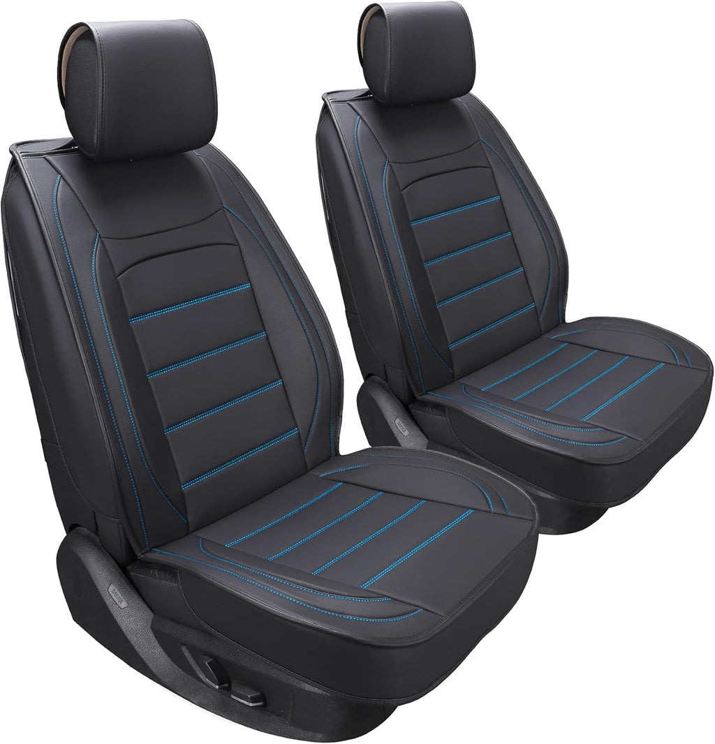 Black Red Leather Car Seat Covers Full Set U6264