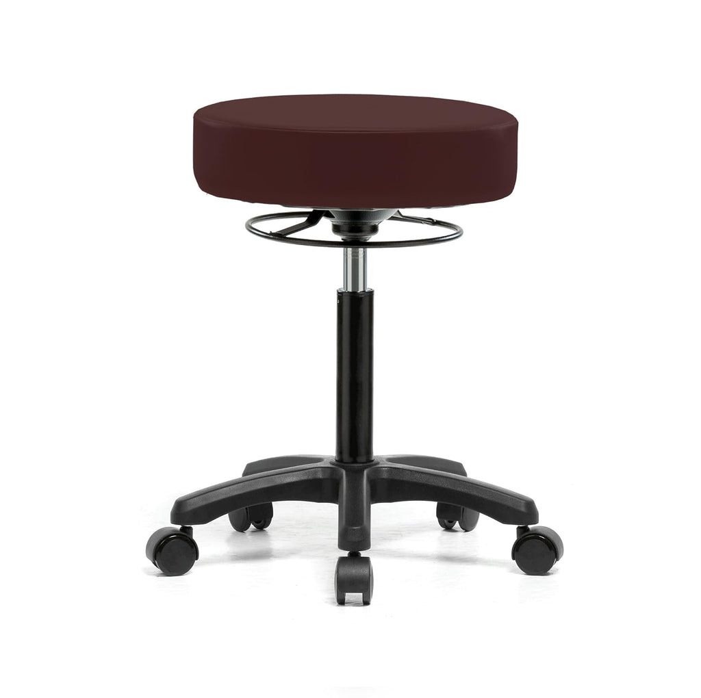 Height Adjustable Rolling Stool 18-23 inches 250-pound Capacity Charcoal Vinyl V8934