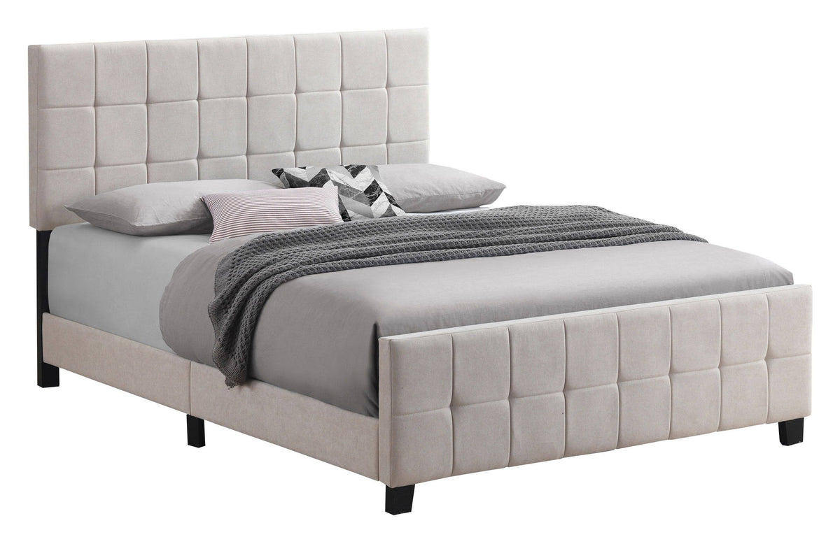Beige King Upholstered Panel Bed Z34930