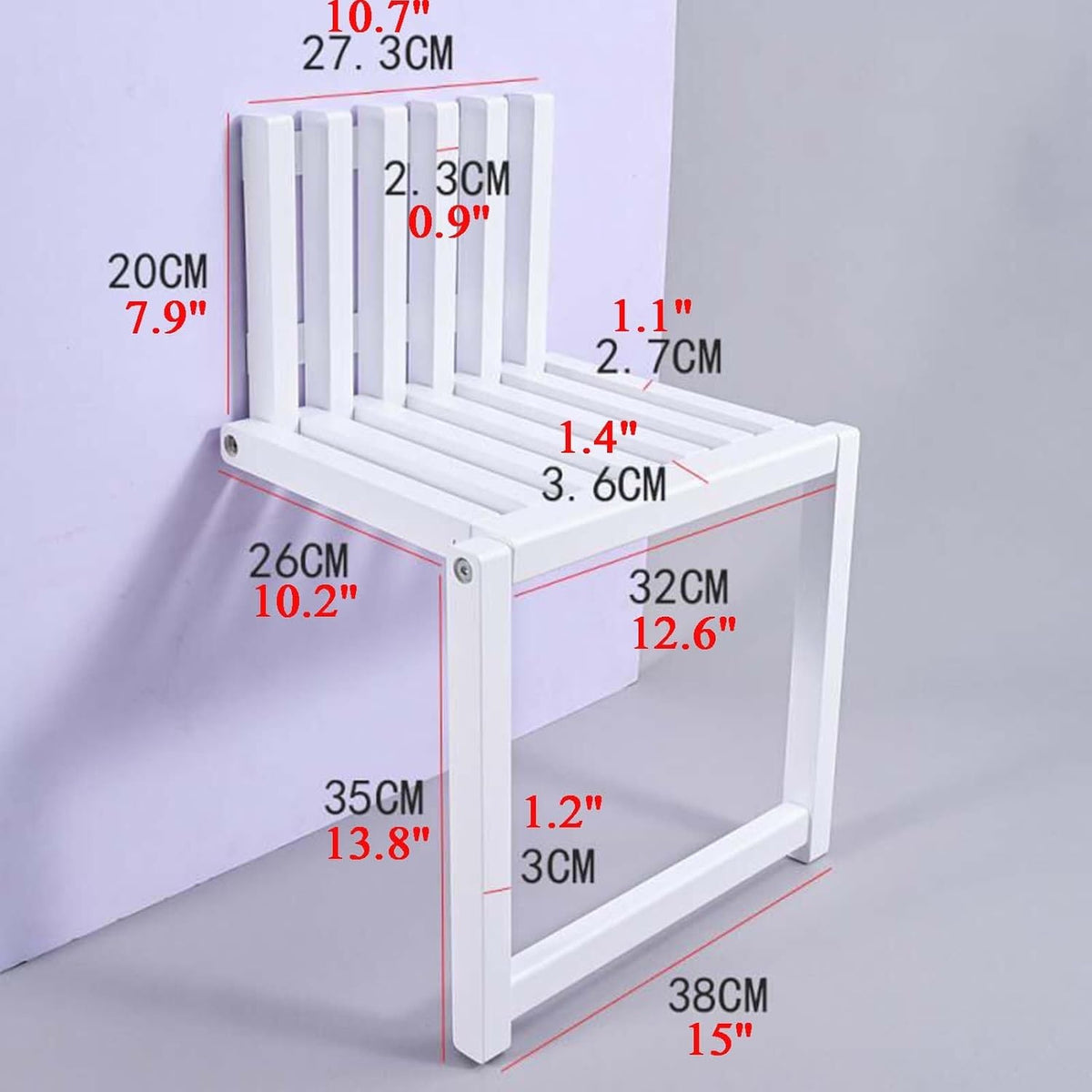 Solid Wood Folding Wall Mounted Stool with Supporting Legs G5831
