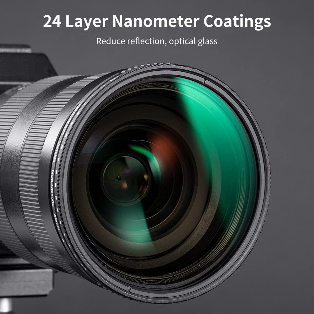 62mm Variable ND3-ND1000 Neutral Density Lens Filter with Multi-Layer Coatings Pack of 2 O3278