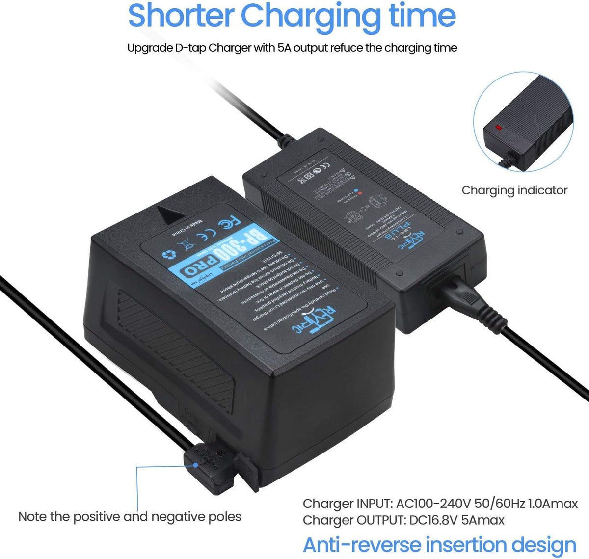 300Wh V Mount Battery with D-Tap Charger and Cable O933