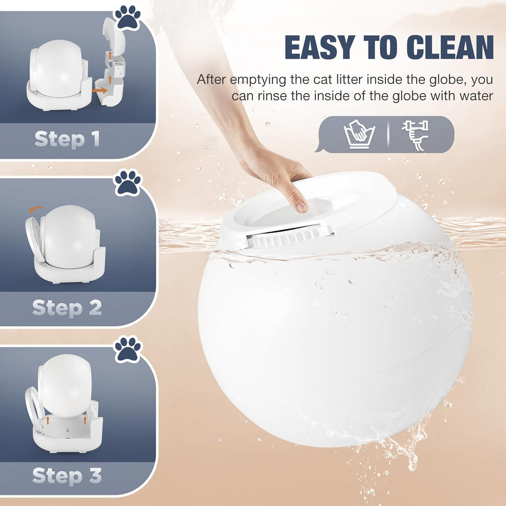 Automatic Self Cleaning Large Capacity Cat Litter Box (Pure White) R58292