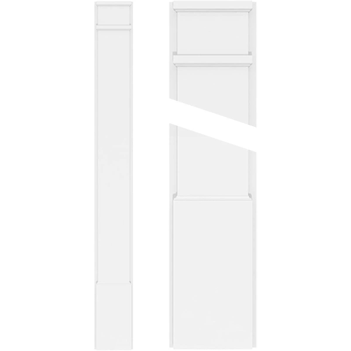 Smooth PVC Pilaster with Decorative Capital & Base (Pair) S678