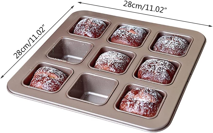 Brown Non-stick Stainless Steel Baking Square X673