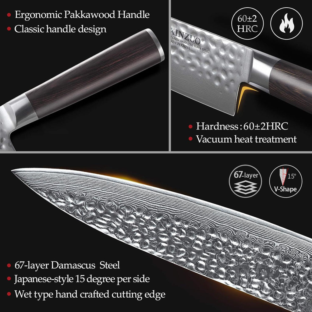 Damascus Steel 15Pcs Kitchen Knife Set with Acacia Wood Block X14205