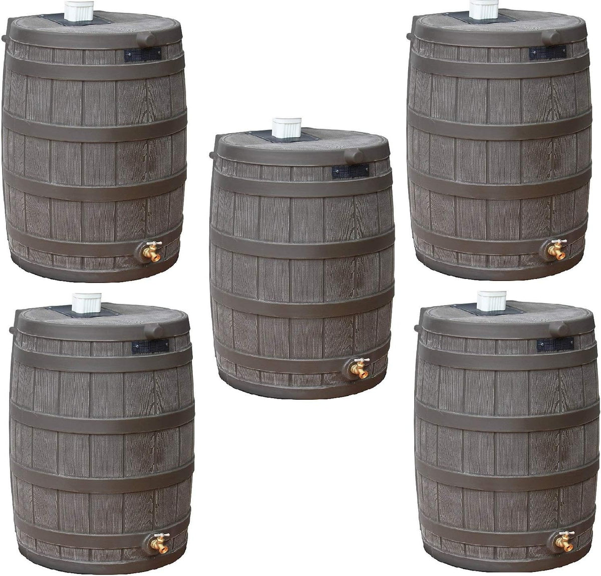 50 Gallon Plastic Rain Barrel with Brass Spigot (5 Pack) V4075