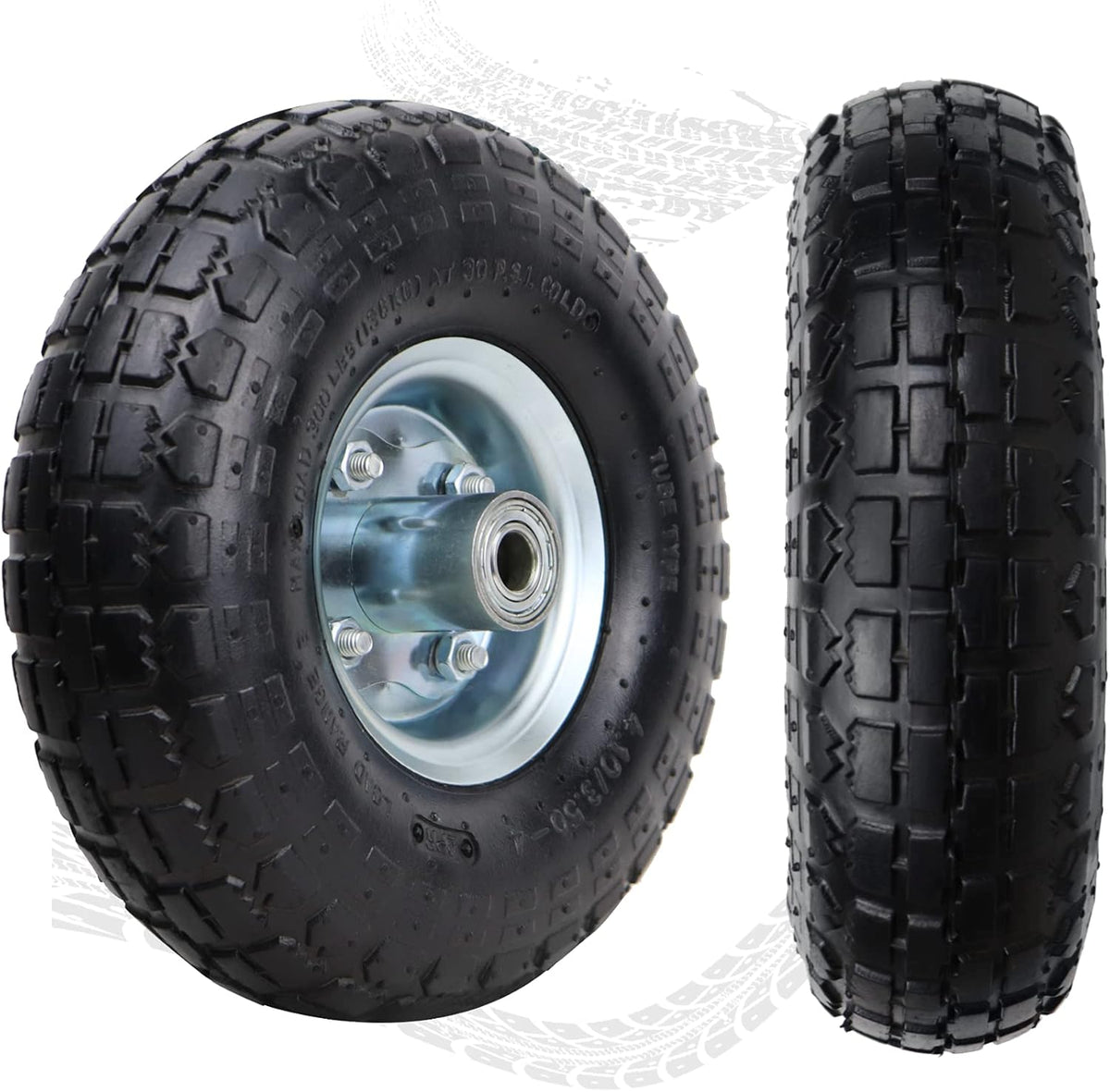 4 Pack 4.10/3.50-4 Pneumatic Air Filled Wheels/Tires X50504