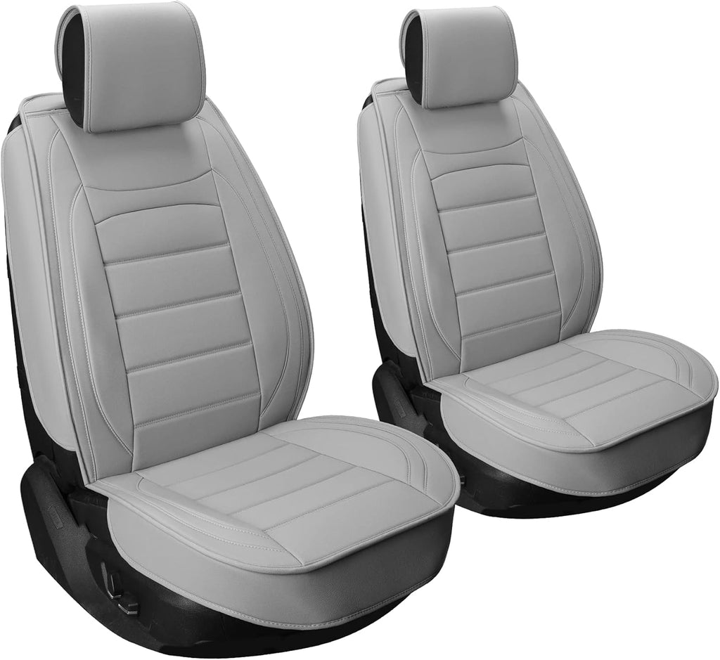 Black Red Leather Car Seat Covers Full Set U6264