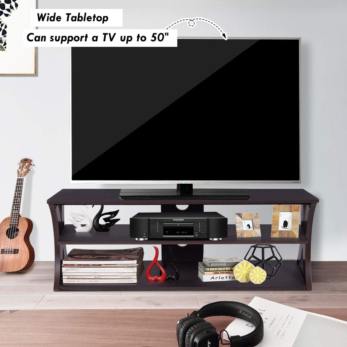 3-Tier TV Stand with Storage Shelves A6567
