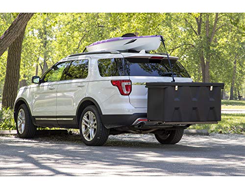 Large Poly Cargo Carrier Utility Storage Bin Box, 23x51x26 Inches, Black W16547