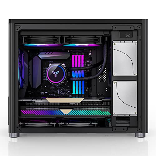 White Mini Micro ATX Tower Computer Case, Aluminum/Steel/Tempered Glass R948798