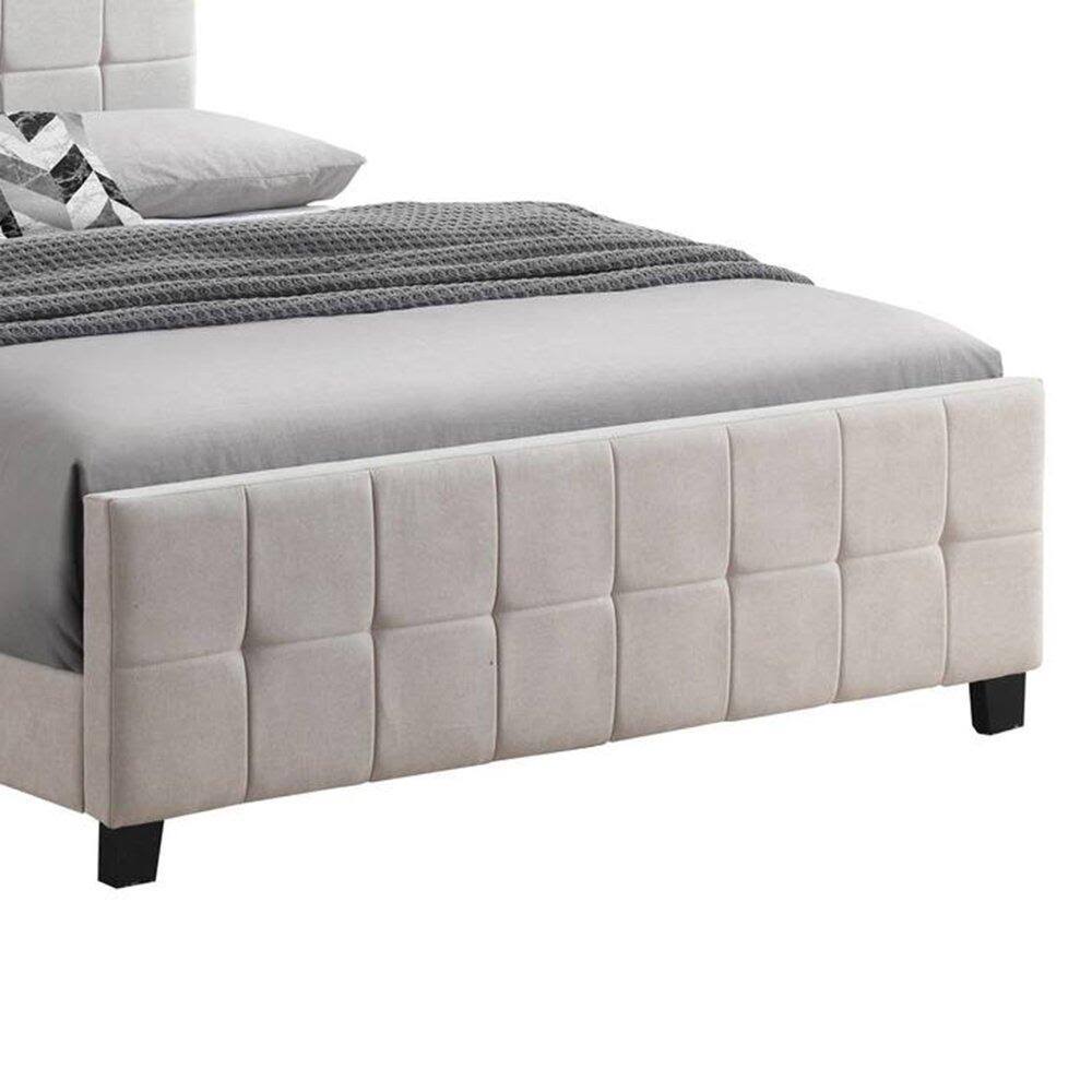 Beige King Upholstered Panel Bed Z34930