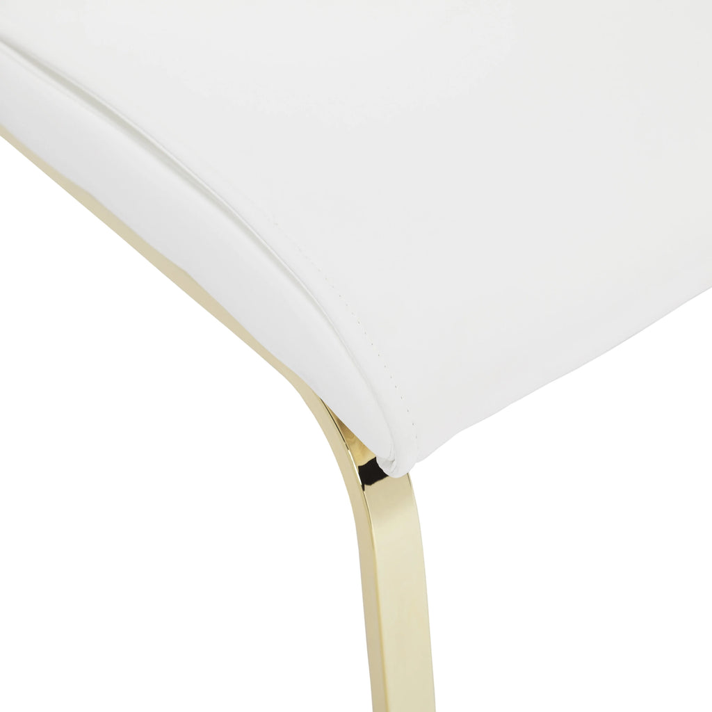 Gold Faux Leather Parsons Chairs Set of 2 Black W781
