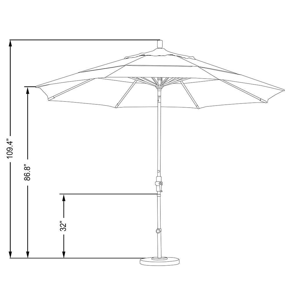 11' Aluminum Market Umbrella Collar Tilt Y7102