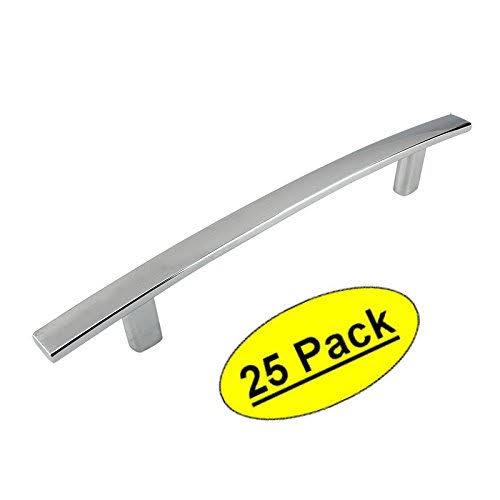 Polished Chrome Cabinet Hardware Handle Pull 5 inch Hole Centers 25 Pack J28941