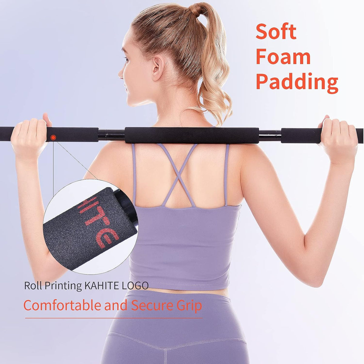 Resistance Band Bar with Easy Grip Foam, 43'' Length, Max Load 500lbs, Pack of 2 A70351
