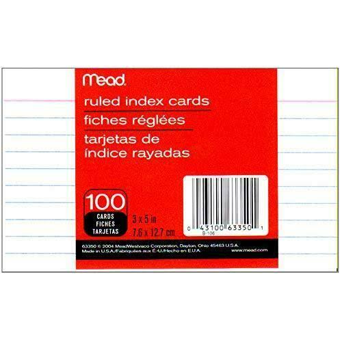 Ruled Index Cards T814120
