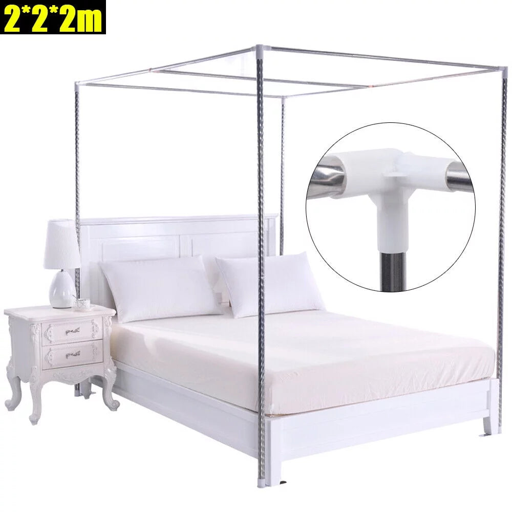 Detachable Silver Stainless Steel Bedding Canopy Frame L883288