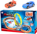 27 Pcs Race Car Track Set with 2 High Speed Cars, 360° Loop X-Type Crossing Track Z877