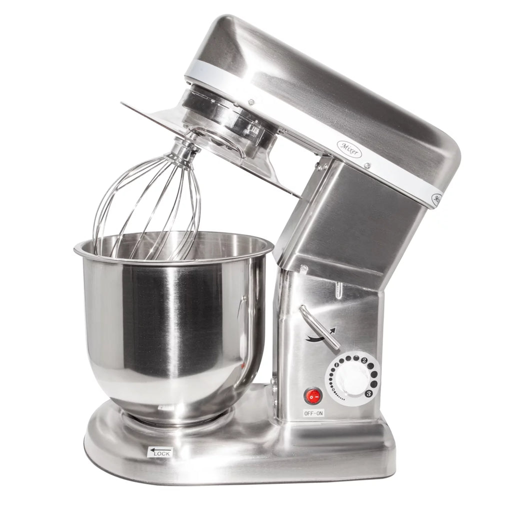 Commercial Food Mixer with Dough Hook, Wire Whip & Beater Stainless Steel 7L V1723
