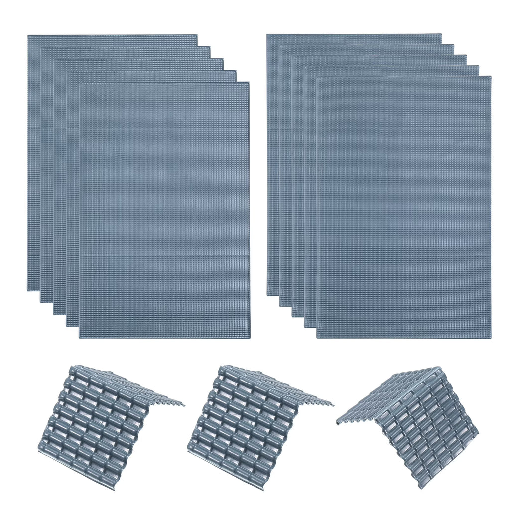 Dark Grey PVC Miniature Roof Tiles Pack of 10 H17793