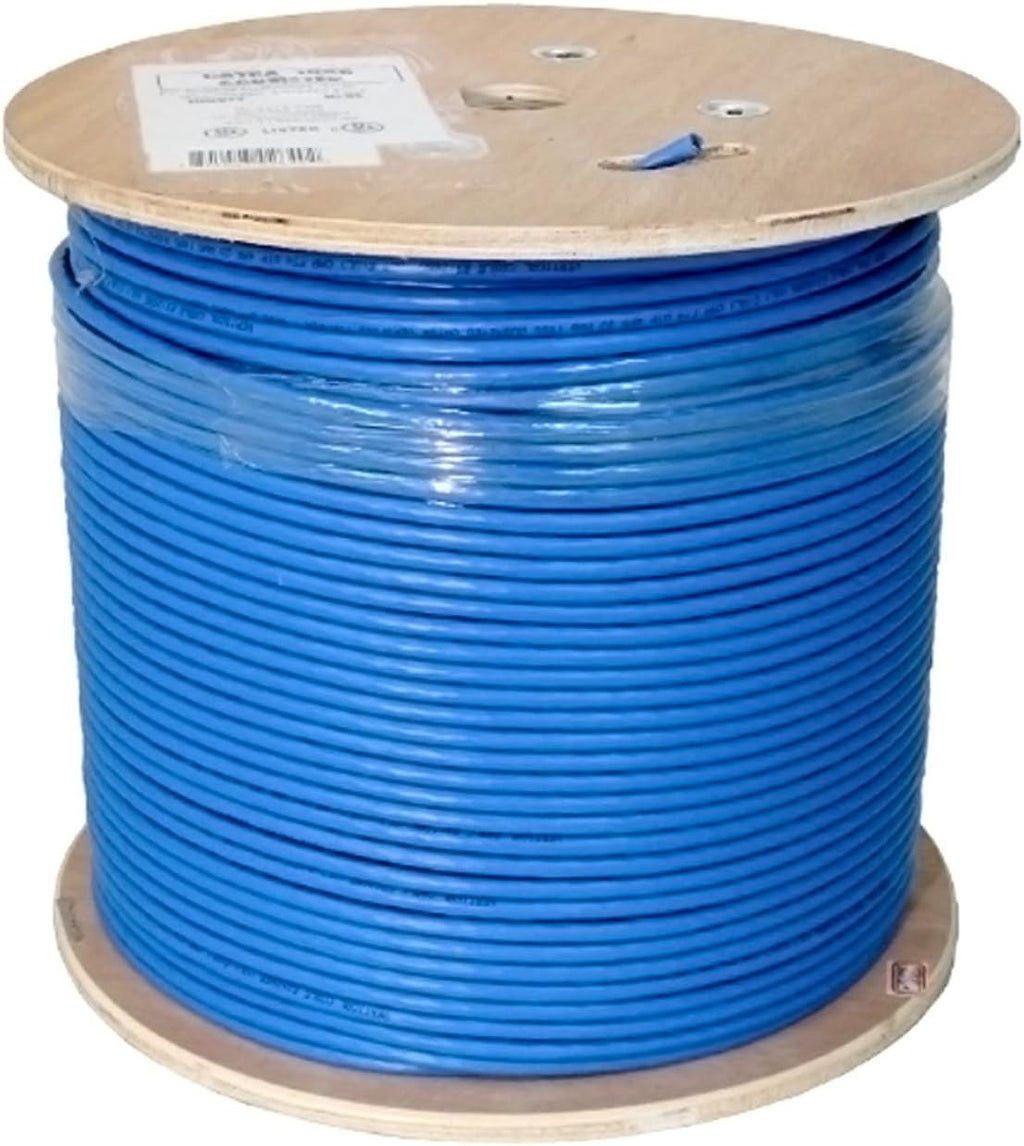 Blue Cat6A 1000ft Bulk Ethernet Cable U84985