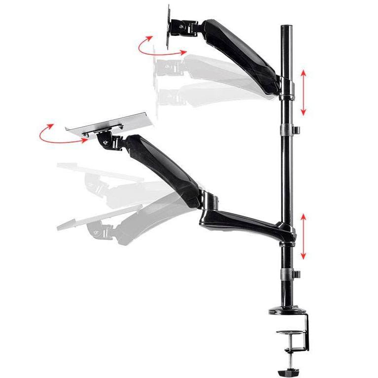 Sit-Stand Articulating Monitor and Keyboard Workstation B955