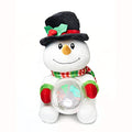 Animated Christmas Snowman LED Light Plush Toy 12 Inches V9321