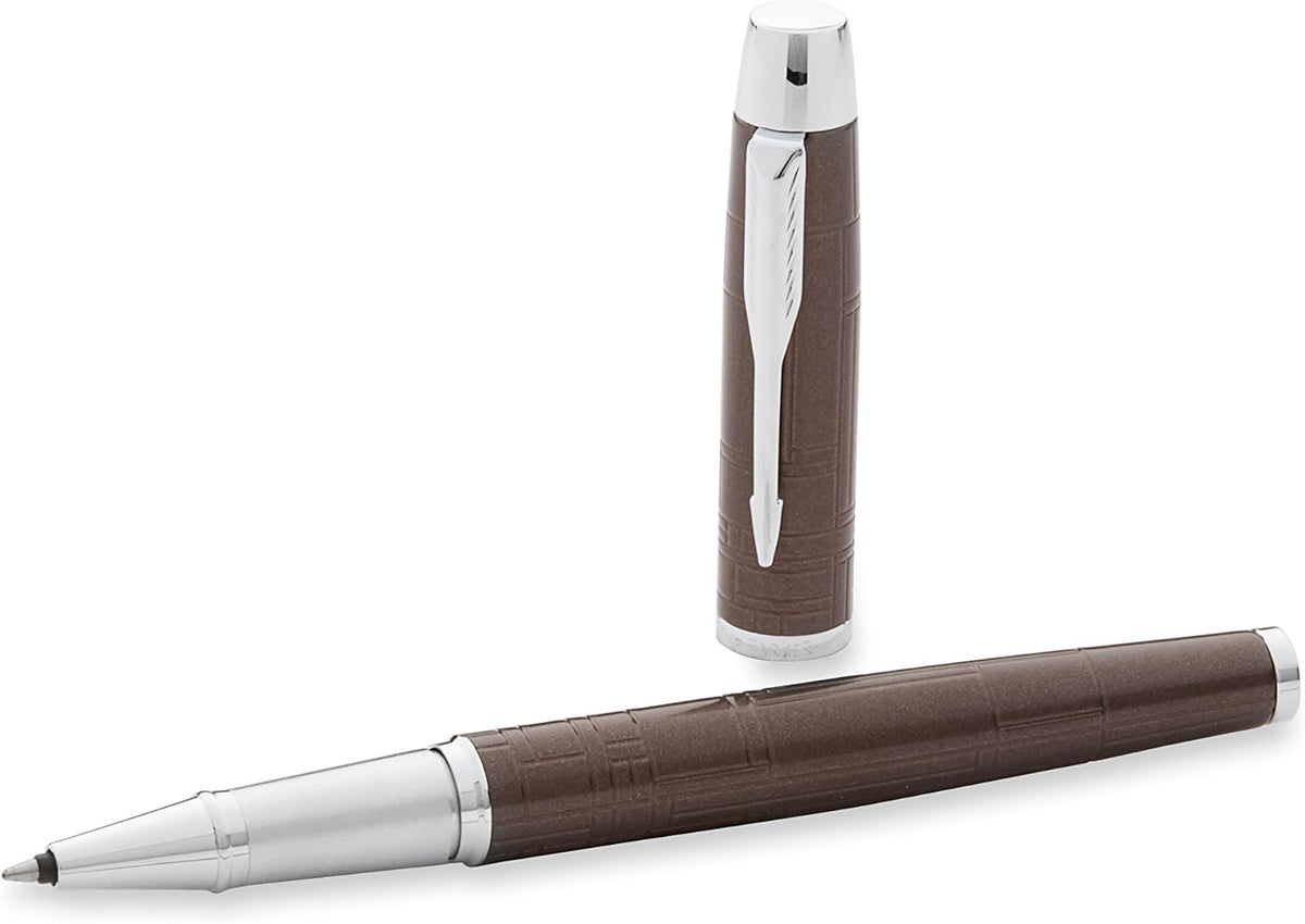 Brown Metallic Rollerball Pen with Fine Black Refill, Pack of 2 F532