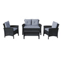 Black Rattan Wicker Patio 4pc Set G499