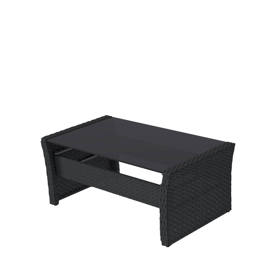 Black Rattan Wicker Patio 4pc Set G499