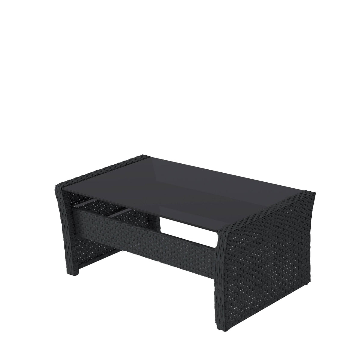 Black Rattan Wicker Patio 4pc Set G499